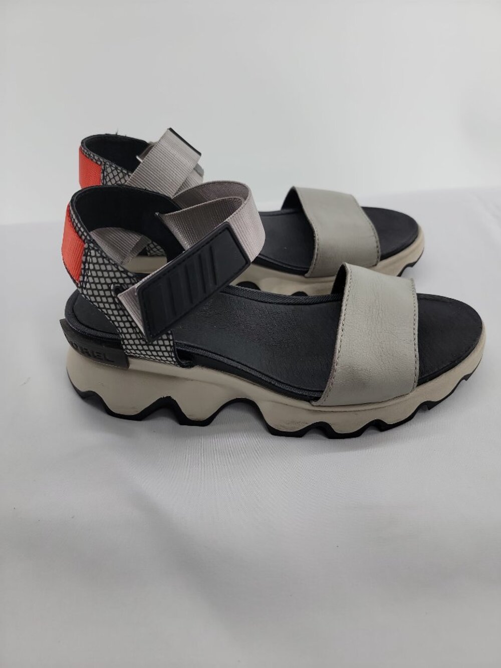 Sorel Kinetic Impact Sandals Womens 6.5 Chunky Platform Sport Beige Black - Picture 10 of 13